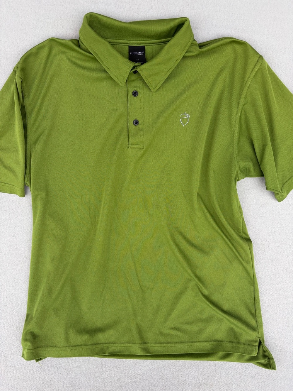Men's Lime Green Performance Polo with Subtle Embroidered Logo